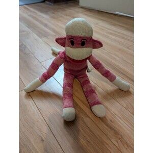 2011 Street Players Pink/Red Sock Monkey Plush Knit 16" Marl Heather